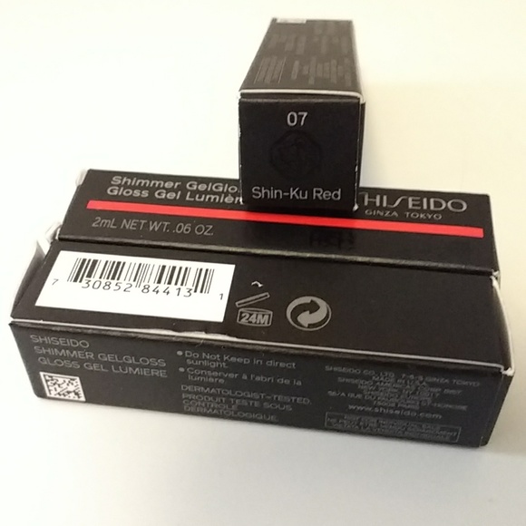 Shiseido Shimmer GelGloss Color:07/Shin-Ku Red * 3 Mini - Picture 5 of 5